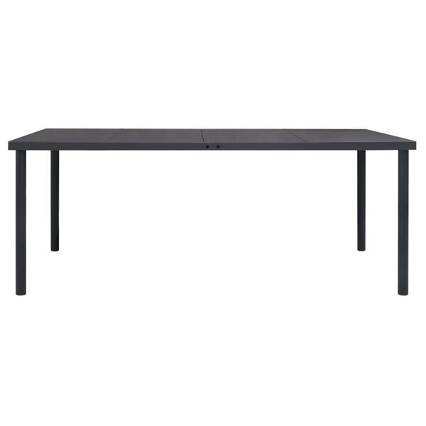 vidaXL Table &agrave; d&icirc;ner d'ext&eacute;rieur Anthracite 190x90x74 cm Acier