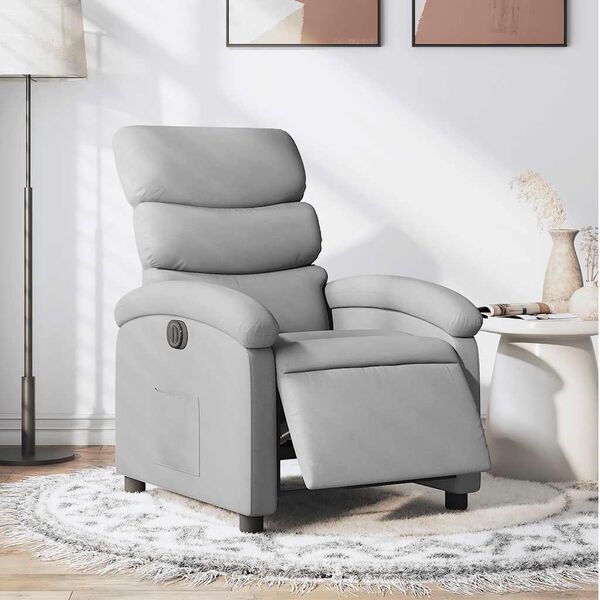 vidaXL Fauteuil inclinable &eacute;lectrique gris clair tissu