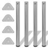 vidaXL 4 pieds de table r&eacute;glables en hauteur 710 mm Nickel bross&eacute;