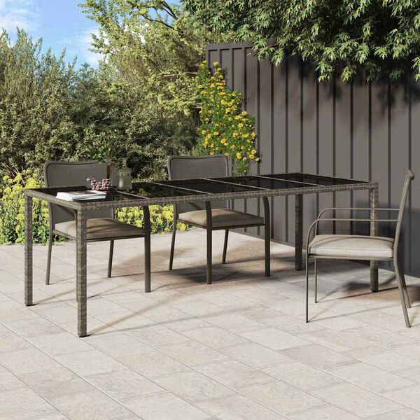 vidaXL Table de Jardin Gris 250 x 100 x 75 cm polyrotin