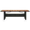 vidaXL Table de jardin et dessus en bois d'acacia noir r&eacute;sine tress&eacute;e