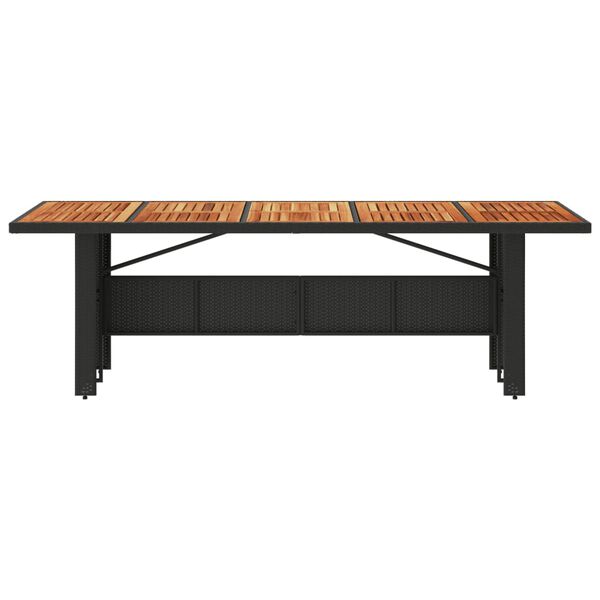 vidaXL Table de jardin et dessus en bois d'acacia noir r&eacute;sine tress&eacute;e