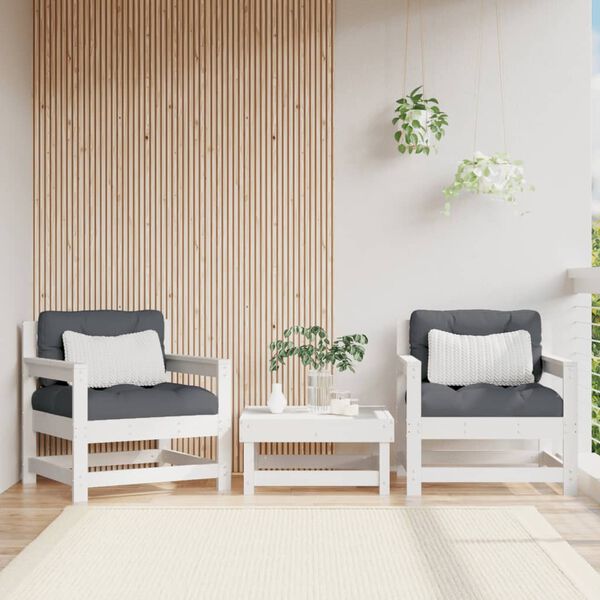 vidaXL Chaises de jardin lot de 2 blanc bois massif de pin