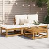 vidaXL Salon de jardin 4 pcs avec coussins Bois d'acacia solide