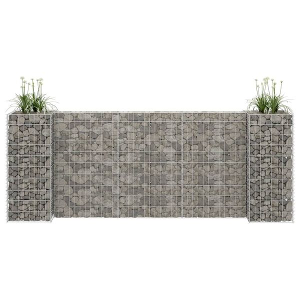 vidaXL Jardini&egrave;re &agrave; gabion en H Fil d'acier 260x40x100 cm