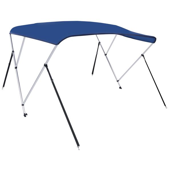 vidaXL Auvent bimini &agrave; 3 arceaux Bleu 183x140x137 cm
