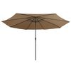 vidaXL Parasol de jardin avec mât en métal 390 cm taupe