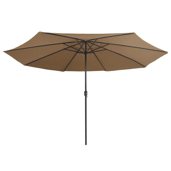vidaXL Parasol de jardin avec mât en métal 390 cm taupe