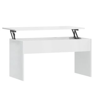 vidaXL Table basse blanc brillant 102x50,5x52,5 cm bois d'ing&eacute;nierie