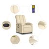 vidaXL Fauteuil inclinable de massage crème tissu