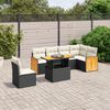 vidaXL Salon de jardin 7 pcs avec coussins noir r&eacute;sine tress&eacute;e