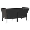 vidaXL Salon de jardin 6 pcs avec coussins r&eacute;sine tress&eacute;e noir