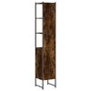 vidaXL Armoire de bain ch&ecirc;ne fum&eacute; 33x33x185,5 cm bois d'ing&eacute;nierie