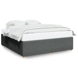 vidaXL Cadre de lit sans matelas gris foncé tissu