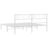 vidaXL Cadre de lit m&eacute;tal sans matelas et t&ecirc;te de lit blanc 183x213 cm