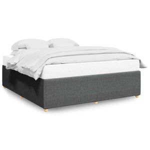vidaXL Cadre de lit sans matelas gris foncé tissu