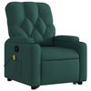 vidaXL Fauteuil inclinable de massage vert foncé tissu