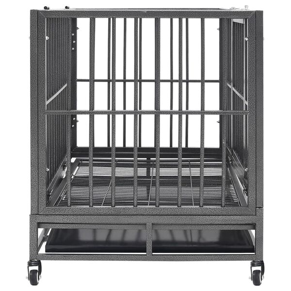 vidaXL Cage pour chiens avec roues Acier 92x62x76 cm