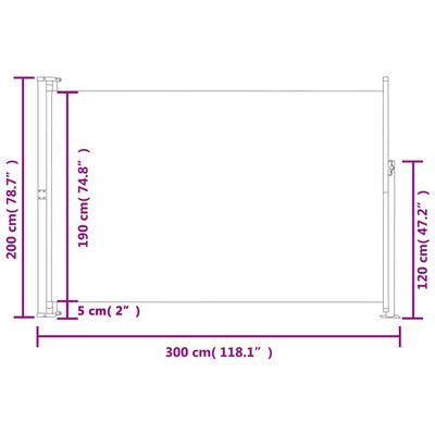 vidaXL Auvent latéral rétractable de patio 200x300 cm Crème