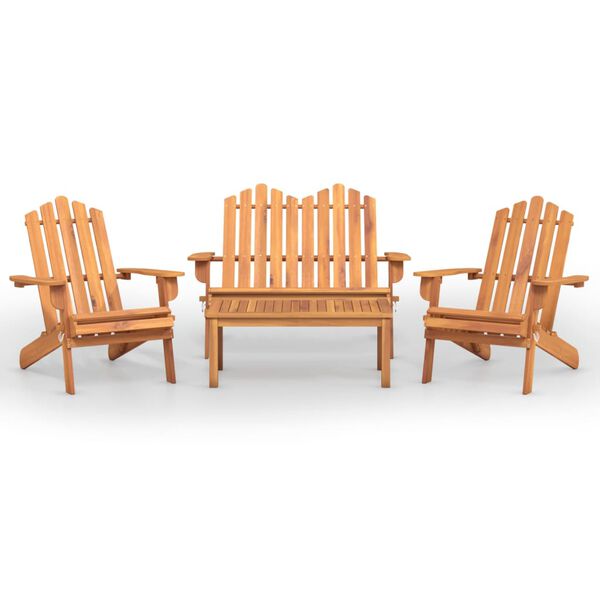 vidaXL Ensemble de salon de jardin Adirondack 4 pcs bois acacia solide
