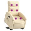 vidaXL Fauteuil inclinable de massage &eacute;lectrique cr&egrave;me tissu