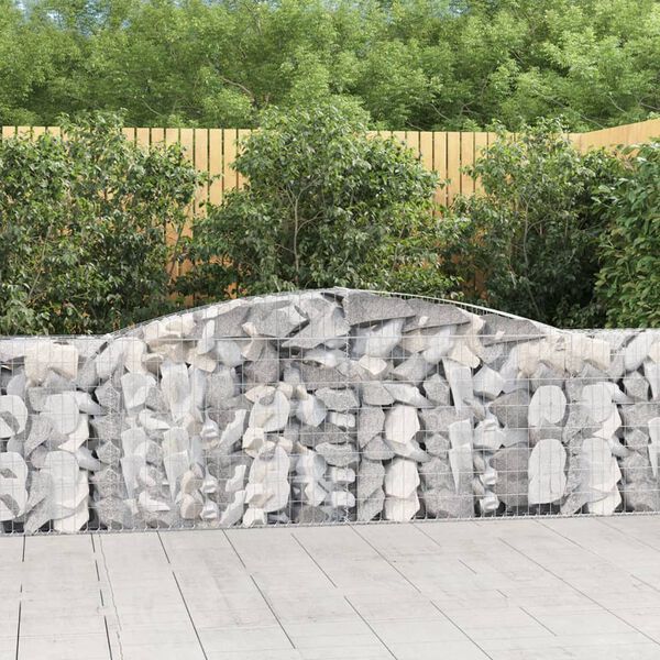 vidaXL Paniers &agrave; gabions arqu&eacute;s 2 pcs 400x30x100/120 cm Fer galvanis&eacute;