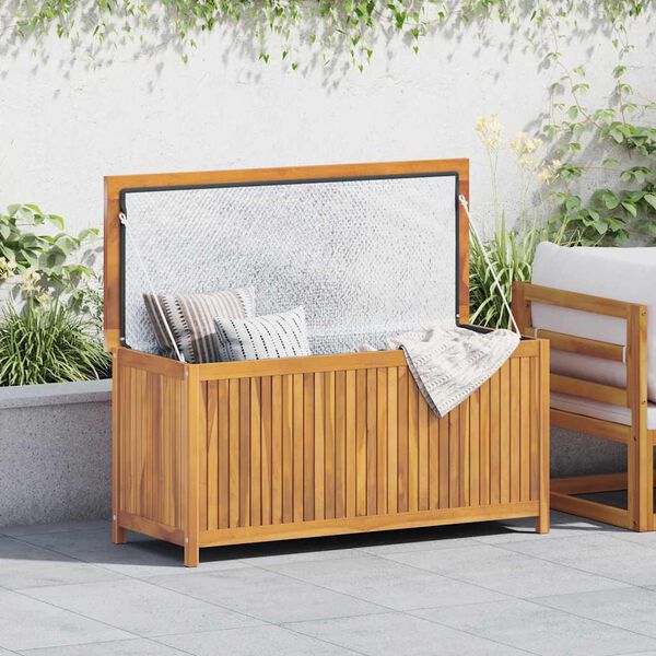 vidaXL Bo&icirc;te de rangement de jardin 120x50x58 cm bois de teck solide