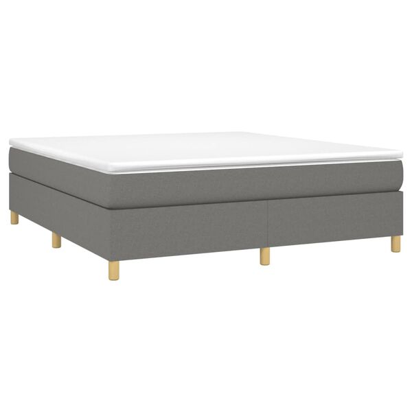 vidaXL Sommier à lattes de lit et matelas gris foncé 183x213 cm tissu