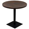 vidaXL Table de bistro MDF et acier Rond 80 x 75 cm Fr&ecirc;ne fonc&eacute;