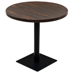 vidaXL Table de bistro MDF et acier Rond 80 x 75 cm Fr&ecirc;ne fonc&eacute;