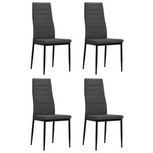 vidaXL Chaises &agrave; manger lot de 4 gris fonc&eacute; tissu