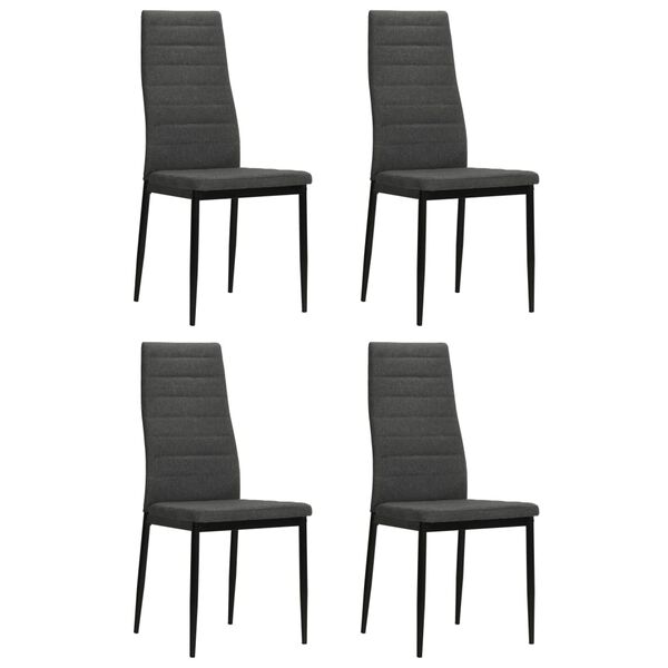 vidaXL Chaises &agrave; manger lot de 4 gris fonc&eacute; tissu