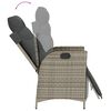vidaXL Chaise inclinable de jardin et repose-pied gris r&eacute;sine tress&eacute;e