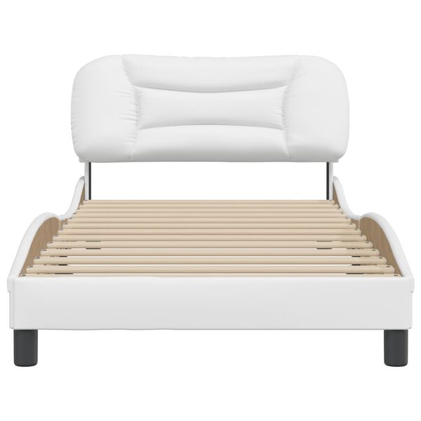 vidaXL Cadre de lit sans matelas Hvar blanc 100x190 cm similicuir