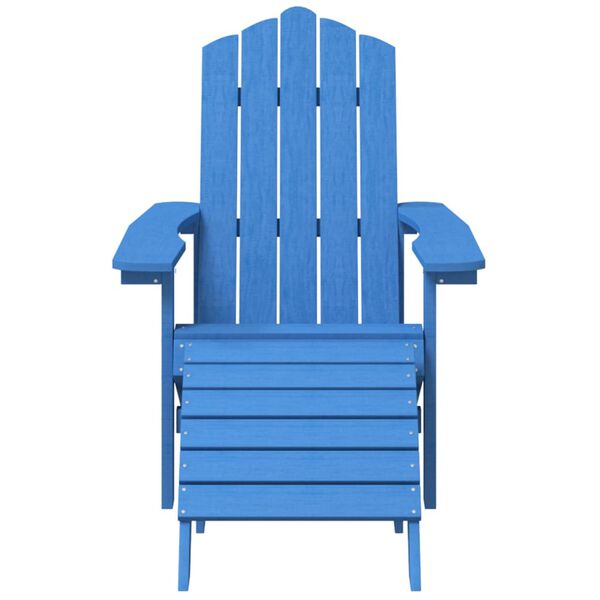 vidaXL Chaise de jardin Adirondack avec repose-pied PEHD bleu marine