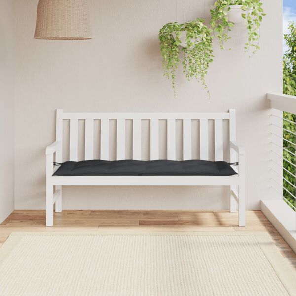 vidaXL Coussin de banc de jardin anthracite m&eacute;lang&eacute; 150x50x7 cm tissu