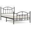 vidaXL Cadre de lit m&eacute;tal sans matelas et pied de lit noir 100x200 cm