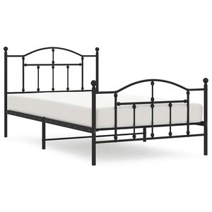 vidaXL Cadre de lit m&eacute;tal sans matelas et pied de lit noir 100x200 cm