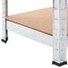 vidaXL &Eacute;tag&egrave;res &agrave; 5 niveaux 4 pcs Argent&eacute; Acier et bois d'ing&eacute;nierie