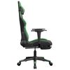 vidaXL Chaise de jeu avec repose-pied Noir et vert Similicuir
