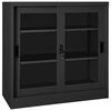 vidaXL Armoire &agrave; portes coulissantes avec jardini&egrave;re Anthracite Acier