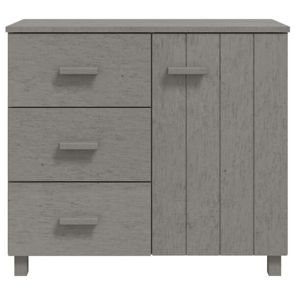 vidaXL Buffet HAMAR Gris clair 90x40x80 cm Bois massif de pin