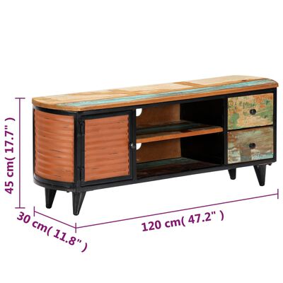 vidaXL Meuble TV 120x30x45 cm Bois de récupération massif