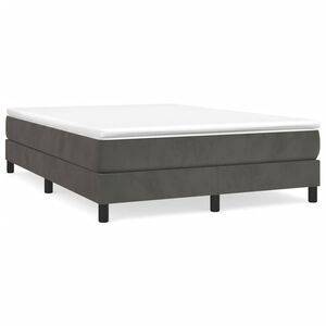 vidaXL Sommier à ressorts de lit gris foncé 137x190 cm velours