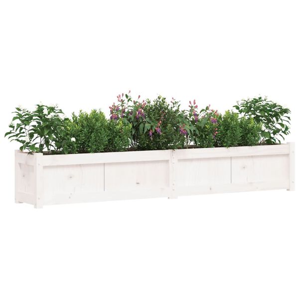 vidaXL Jardini&egrave;res 2 pcs blanc bois de pin massif