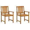 vidaXL Chaises de jardin avec coussins lot de 2 Bois d'acacia massif
