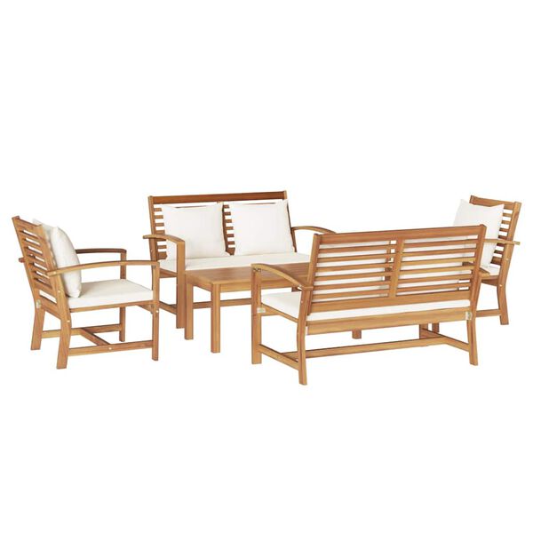 vidaXL Ensemble de canapé de jardin Naturel Bois de teck solide