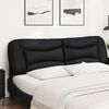 vidaXL Coussin de t&ecirc;te de lit Hvar noir 183 cm similicuir