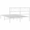 vidaXL Cadre de lit m&eacute;tal sans matelas et t&ecirc;te de lit blanc 135x190 cm