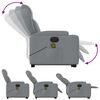 vidaXL Fauteuil inclinable de massage électrique gris clair tissu